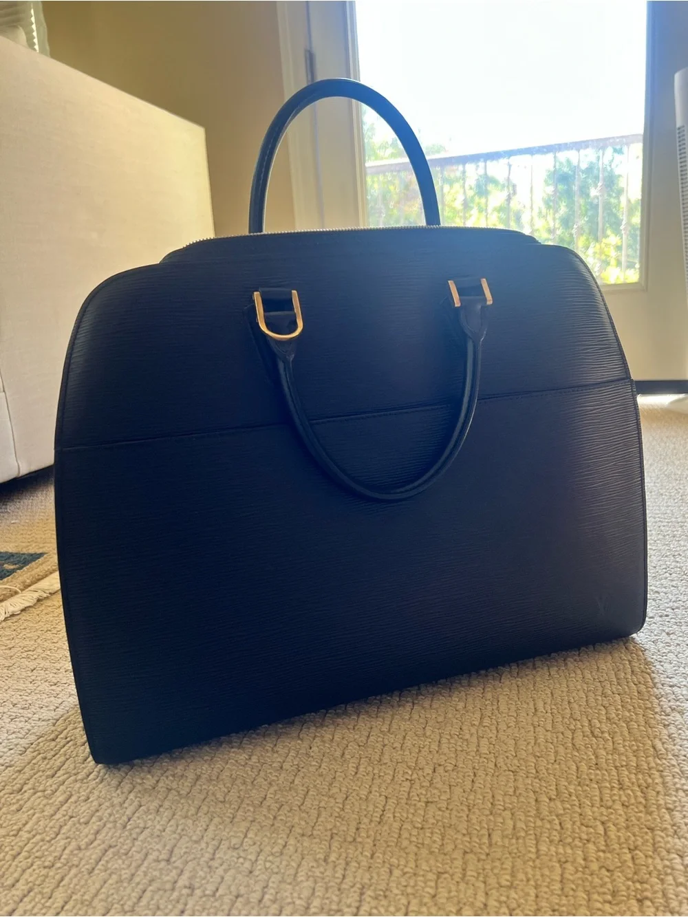 Louis Vuitton Black Epi Sorbone Leather Business Bag Laptap bags 100% Autentic